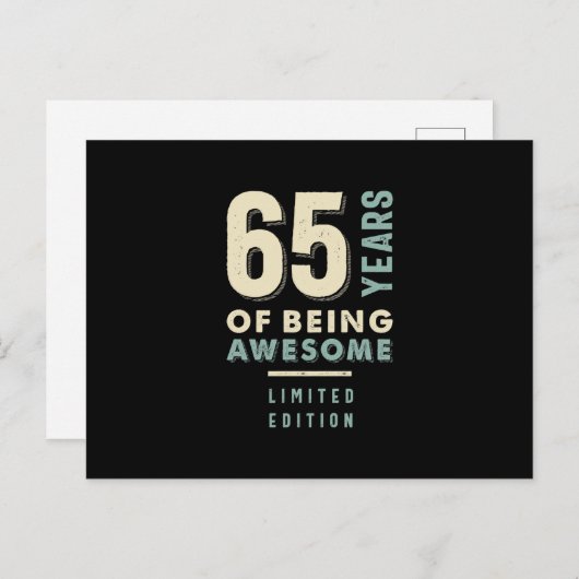 65 Jaar Van Zijn Awesome - 65ste Verjaardag Briefkaart (Voorkant / Achterkant)