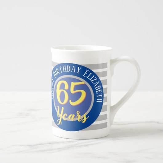 65 Jaar Verjaardag Herdenkings- Porselein Kop (Rechts)