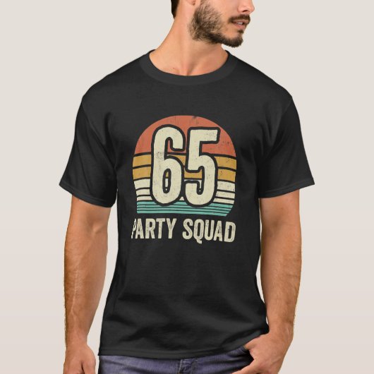 65-jarige 65-partij Crew Squad 65th Bday Group T-shirt (Voorkant)