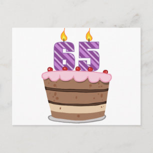65-jarige leeftijd op de Birthday Cake Briefkaart