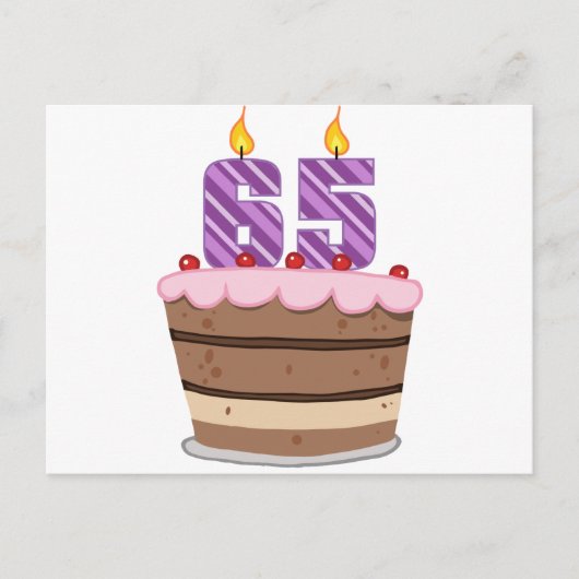 65-jarige leeftijd op de Birthday Cake Briefkaart (Voorkant)