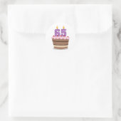 65-jarige leeftijd op de Birthday Cake Ronde Sticker (Tas)