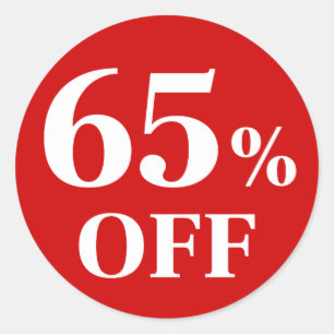 65% KORTING Rode Achtergrond Klassieke Ronde Stick Sticker