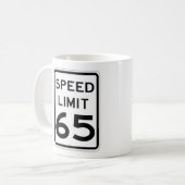 65 MPH Road Sign Coffee Cup Koffiemok (Voorkant links)