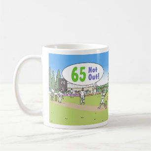 65 Niet uit Cricket Theme. 65e verjaardag Koffiemok
