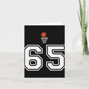 65 Nummer Basketbal Stijl Vintage Witte Premium Kaart