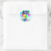65! Of elke leeftijd verjaardagsballonnen rond Sti Ronde Sticker (Tas)