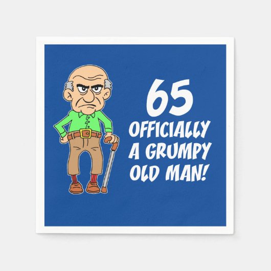 65 Officieel een chagrijnig oud Man Servet (Voorkant)