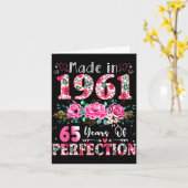 65 Year Old Made In 1961 Floral 65th Birthday Wome Kaart (Gele Bloem)