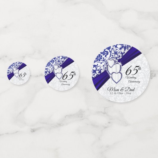 65e / 45e Sapphire Blue Jubileum Design Confetti (Achterkanten)