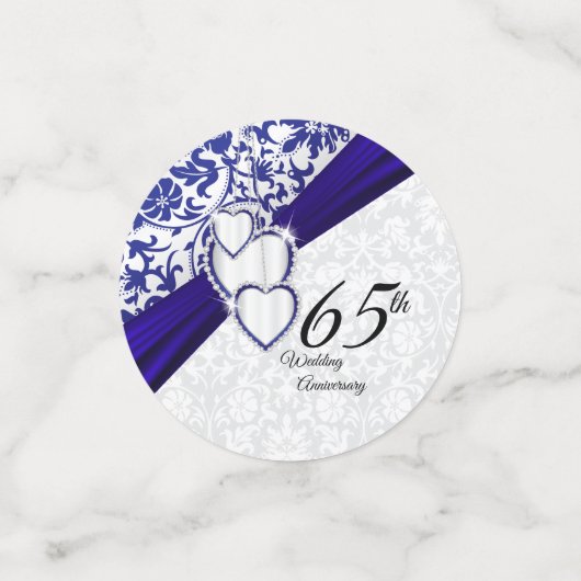 65e / 45e Sapphire Blue Jubileum Design Confetti (Kleine voorkant)