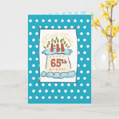 65e Birthday Cake Kaart (Gele Bloem)