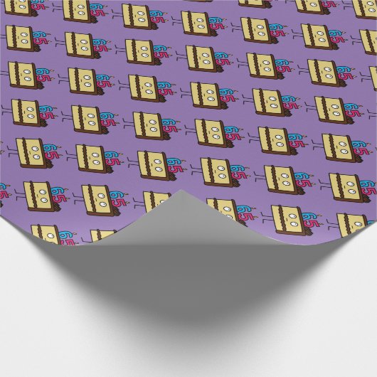 65e Birthday Cake met kaarsen Cadeaupapier (Hoek)