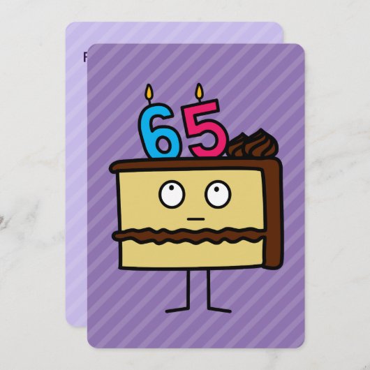 65e Birthday Cake met kaarsen Kaart (Voorkant / Achterkant)