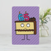 65e Birthday Cake met kaarsen Kaart (Staand voorkant)