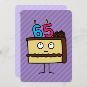 65e Birthday Cake met kaarsen Kaart