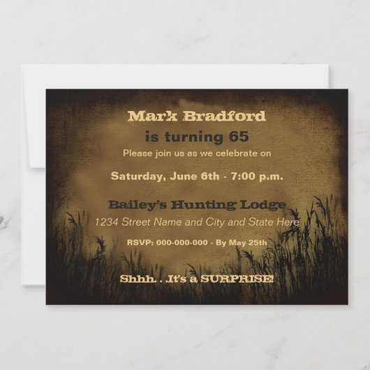 65E BIRTHDAY-INVITATIE - VOOR HONTERS KAART (Achterkant)