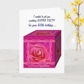 65e BIrthday Kaart - Roos Cadeaudoos - GRAPPIG (Gele Bloem)