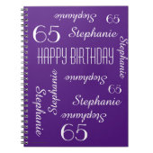 65e Birthday Party Guest Book, herhaalde namen Notitieboek (Voorkant)