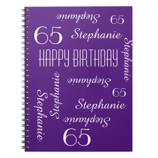65e Birthday Party Guest Book, herhaalde namen Notitieboek (Voorkant)