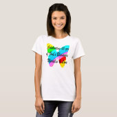 65E BIRTHDAY-RAINBUTTERFLY ONTWERP T-SHIRT (Voorkant volledig)