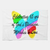 65E BIRTHDAY-RAINBUTTERFLY ONTWERP THEEDOEK (Horizontaal)