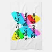 65E BIRTHDAY-RAINBUTTERFLY ONTWERP THEEDOEK (Verticaal)