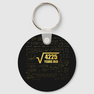 65e Birthday Square Root van 4225 65 jaar oud Sleutelhanger