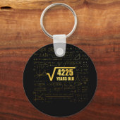 65e Birthday Square Root van 4225 65 jaar oud Sleutelhanger (Voorkant)