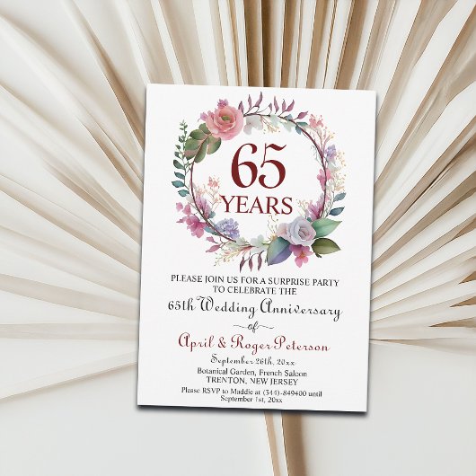65e Blue Sapphire Surprise Wedding Jubileum Kaart