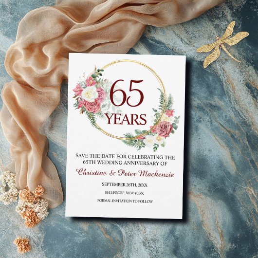 65e Blue Sapphire Wedding Jubileum Save The Date