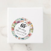 65e bruiloft Jubileum Elegant Script Floral Bedankjes Labels (In situ)