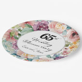 65e bruiloft Jubileum Elegant Script Floral Papieren Bordje (Gekanteld)