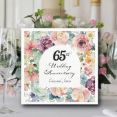 65e bruiloft Jubileum Elegant Script Floral Servet