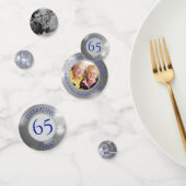 65e bruiloft Jubileum foto blauw zilver Confetti (Groep)