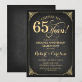 65e bruiloft Jubileum - Gouden schoolbord Kaart (Voorkant / Achterkant)