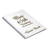 65e bruiloft Jubileum Guest Book Gold White Notitieboek (Rechterzijde)