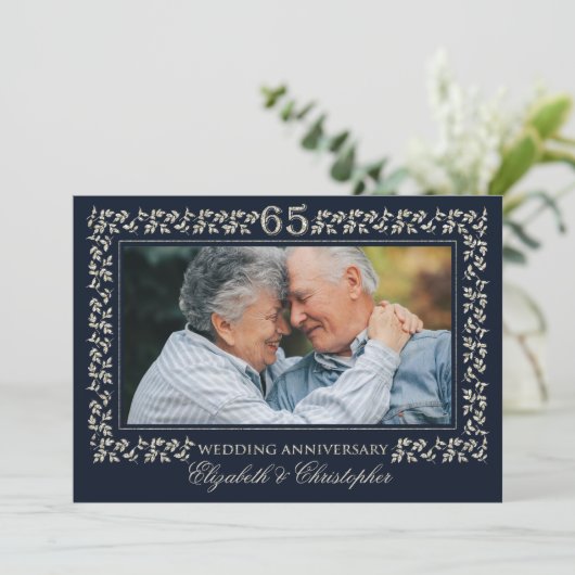 65e bruiloft Jubileum Partij | Aangepaste foto Kaart (Staand voorkant)