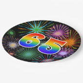 65e Evenement - Leuk, Kleurrijk, Vet, Regenboog 65 Papieren Bordje (Gekanteld)