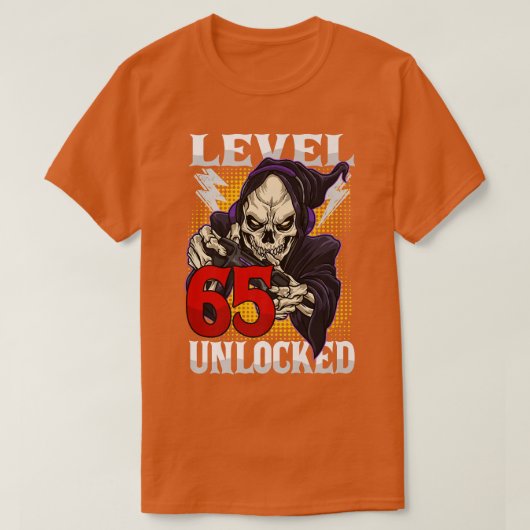 65e gamer Skelet 65 onvergrendelde gam T-shirt (Design voorkant)