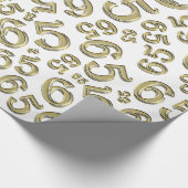 65e geboorte Nummer patroon 65 Goud en wit Cadeaupapier (Hoek)