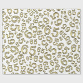 65e geboorte Nummer patroon 65 Goud en wit Cadeaupapier (Vlak)