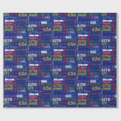 65e gepersonaliseerd monogram van de Fun-partij op Cadeaupapier (Vlak)