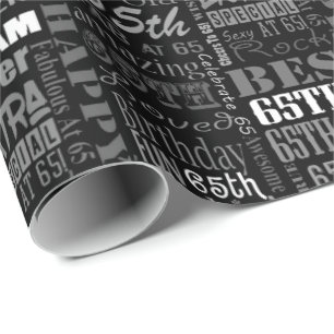 65e gepersonaliseerd monogram van de Fun-partij op Cadeaupapier
