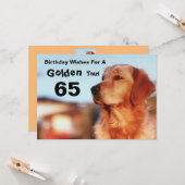 65e Golden Years Golden Retriever Fun Birthday Kaart (Voorkant / Achterkant in situ)