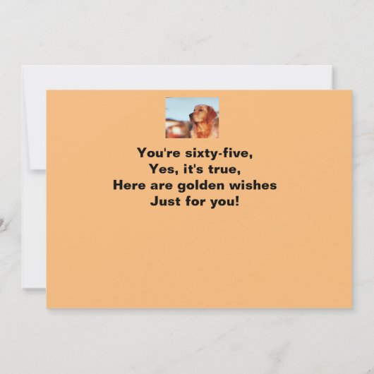 65e Golden Years Golden Retriever Fun Birthday Kaart (Achterkant)