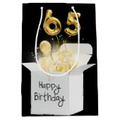 65e goudzeemeerballonnen in witte doos medium cadeauzakje (Voorkant)