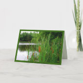 65e Happy Birthday Cat Tails op Pond Kaart (Achterkant)