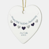 65e huwelijksdag man en vrouw keramisch ornament (Links)