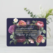 65e Huwelijksjubileumfeest Vintage Bloemen Kaart (Staand voorkant)